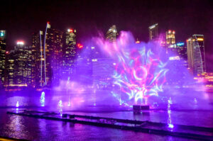 Лазерное шоу Spectra. Сингапур.